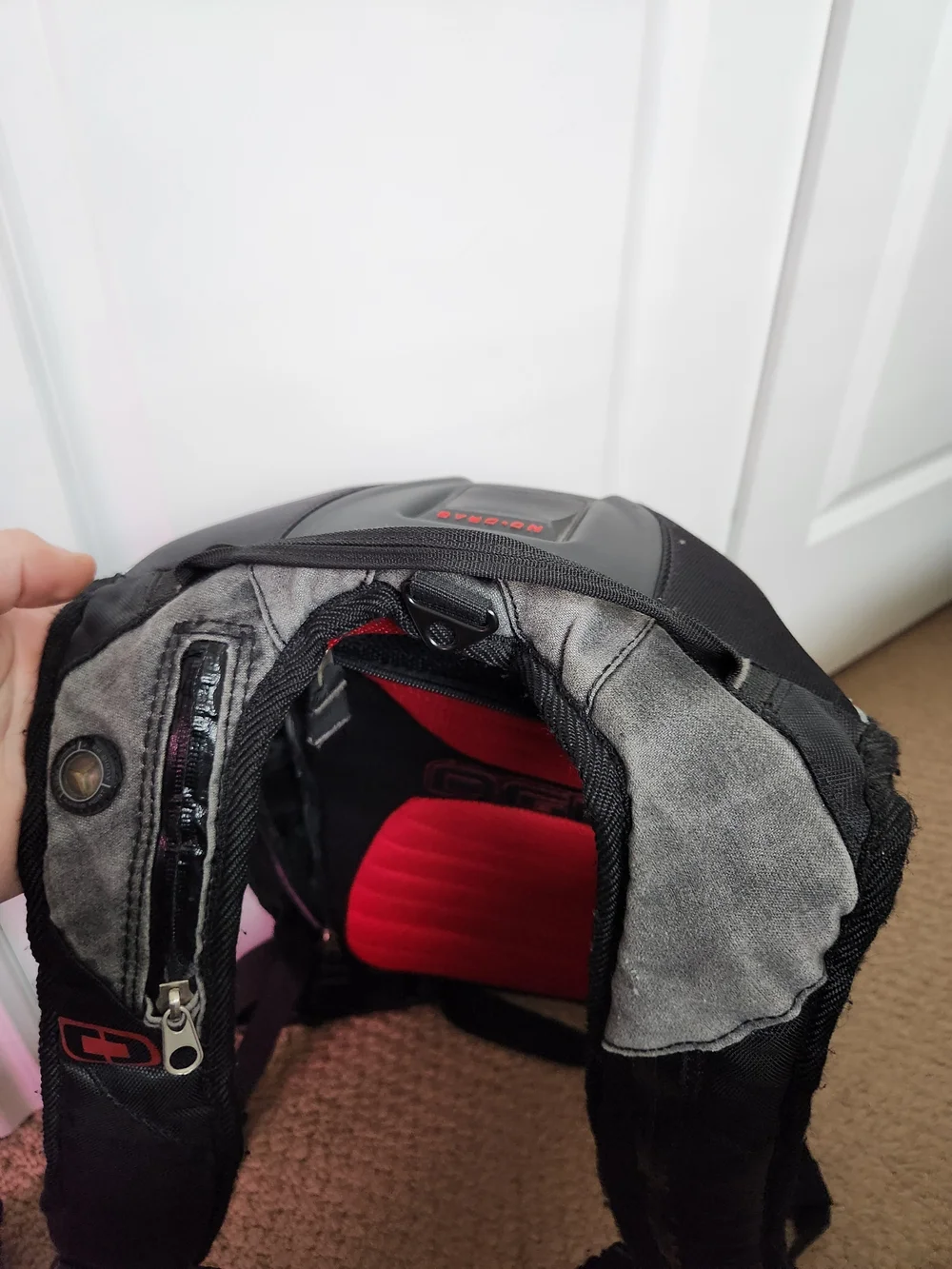 OGIO Hard Shell Black Backpack with Red Accents - Picture 6 of 8